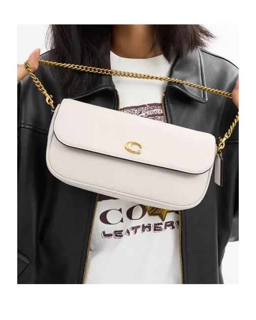 COACH White Brook Flap Chain Bag