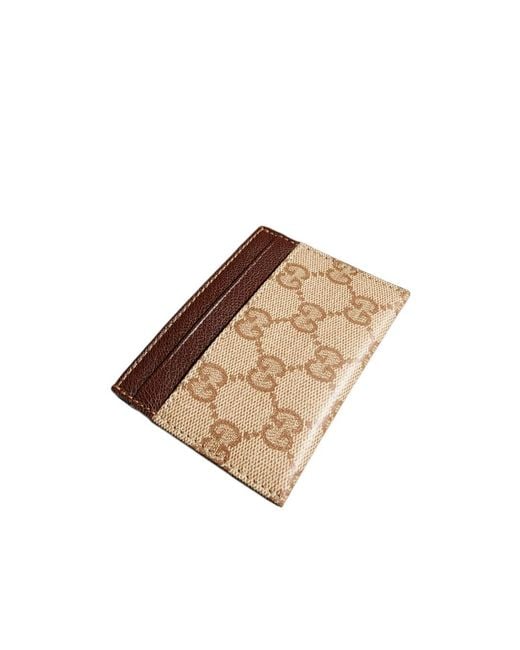 Gucci Brown Logo Detailed Card Case for men