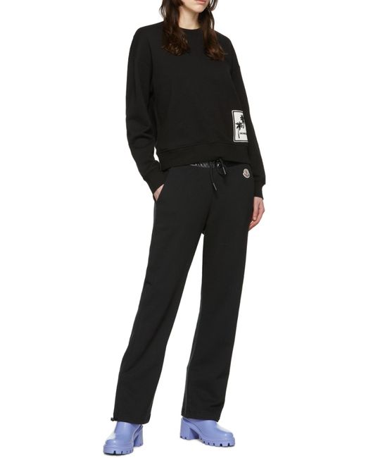 Moncler Black Palm-Patch Cotton Sweatshirt