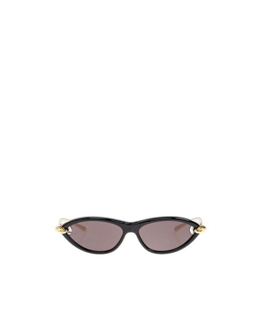 Bottega Veneta White Knot Cat Eye Sunglasses