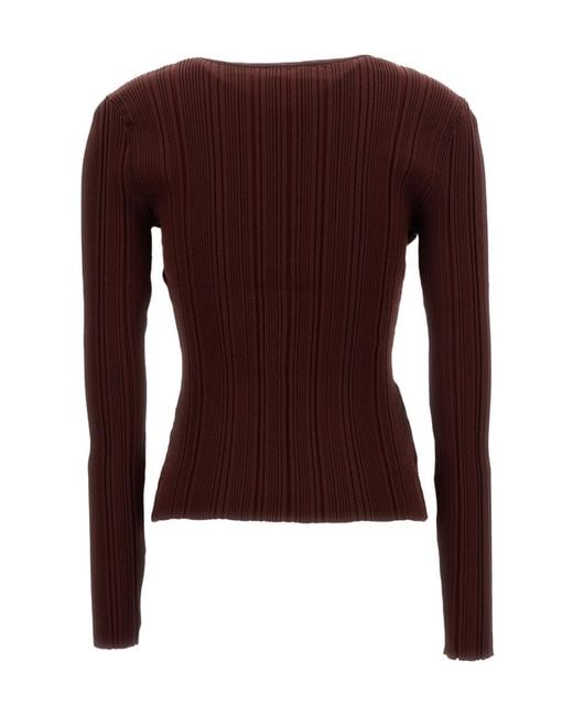 Self-Portrait Brown Lace Detailed Top