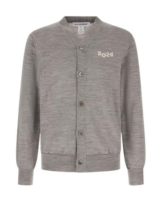 Comme des Garçons Gray Long-Sleeved Cardigan for men