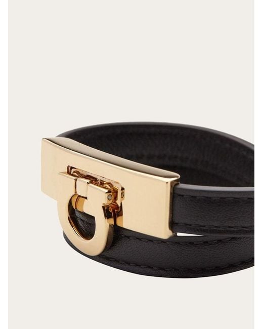 Ferragamo White Gancini Double Twist Bracelet