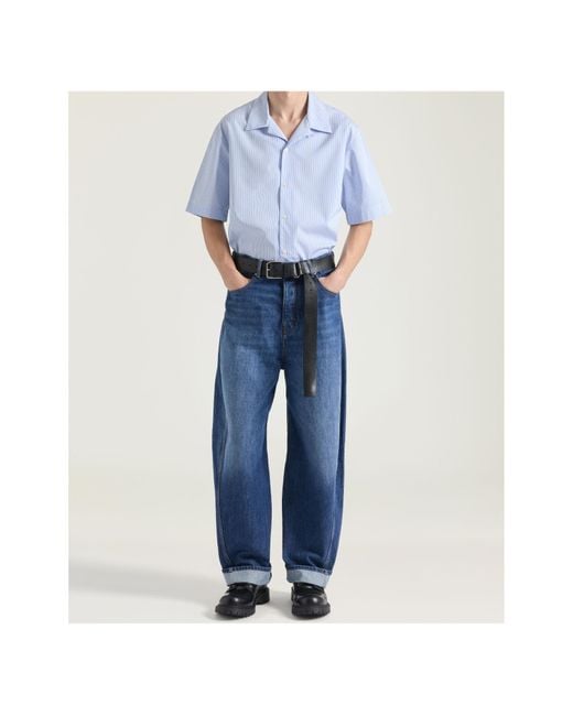 Givenchy Blue Pinstriped Bowling Shirt for men
