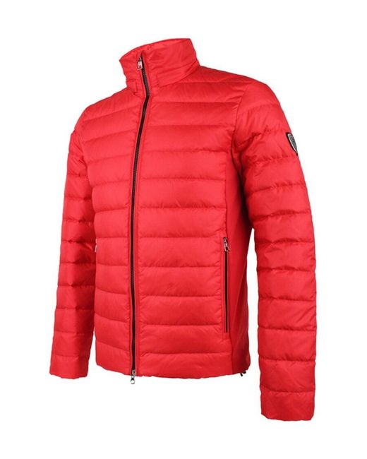 EA7 Red Logo Quilted Down Jacket for men
