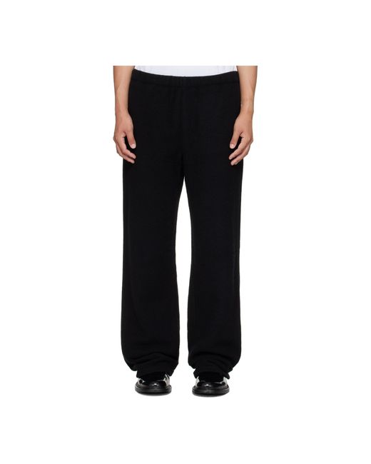 Rier Black Wool Fleece Casual Pants for men