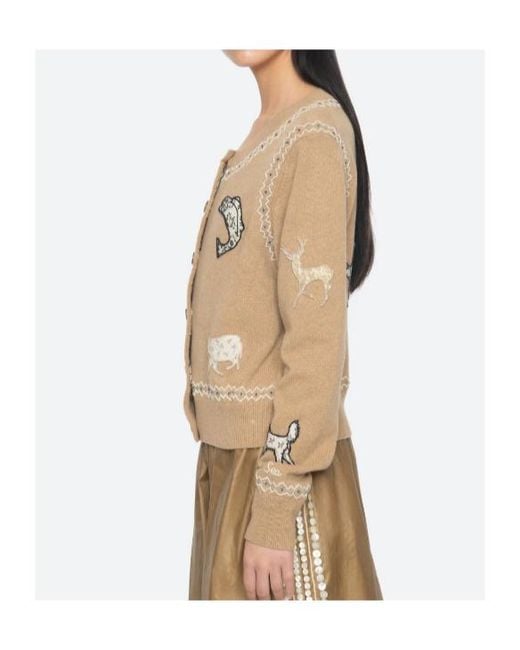 Sea Natural Winslow Animal-Patch Cardigan