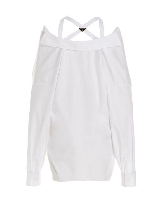 Prada White Long-Sleeved Buttoned Shirt