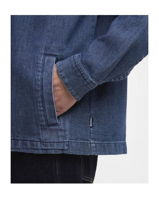 Barbour Blue Aickmen Textured Denim Overshirt for men