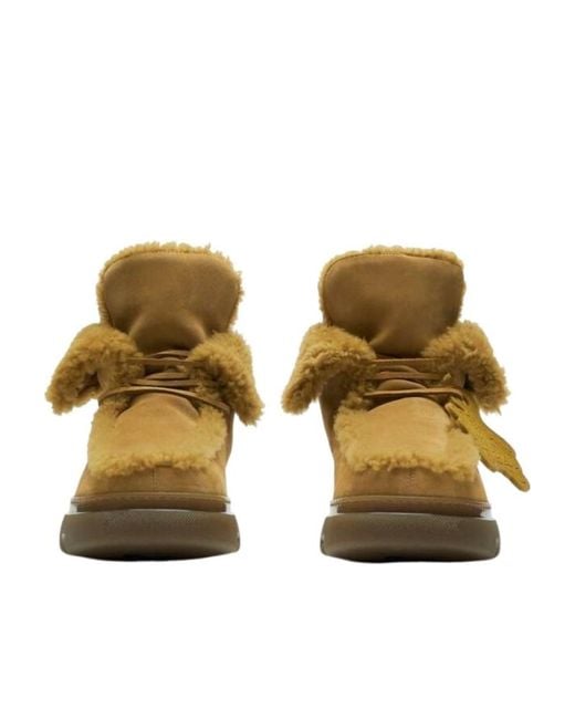 Burberry Brown Creeper Shearling-Trim Ankle Boots for men