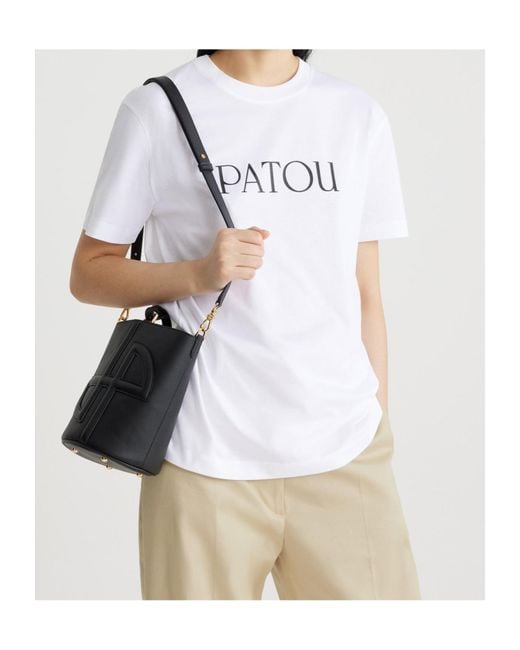Patou White Logo Print Crewneck T-Shirt