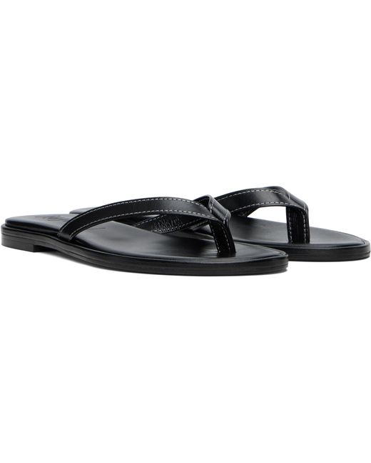 Aeyde White Melody Leather Flip-Flops