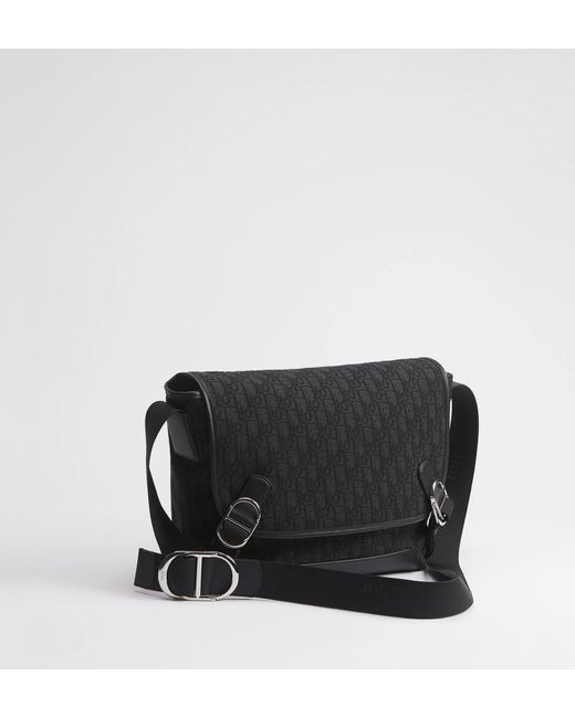 Dior Black Medium Jett Messenger Bag With Flap for men