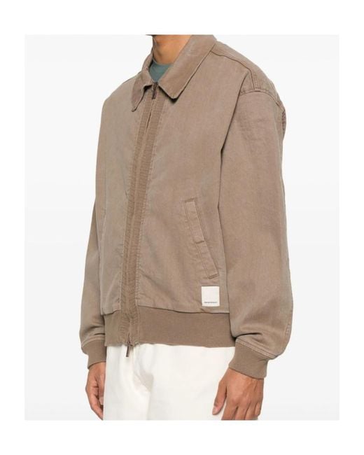 Emporio Armani Natural Zip-Up Long-Sleeved Denim Jacket for men