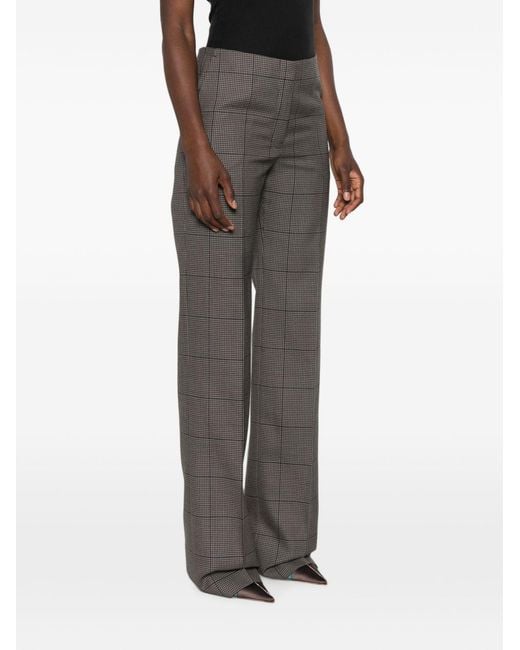 Mugler Gray Micro-Check Casual Trousers