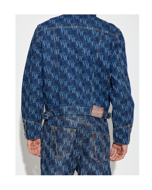 Vivienne Westwood Blue Allover Logo Denim Jacket for men