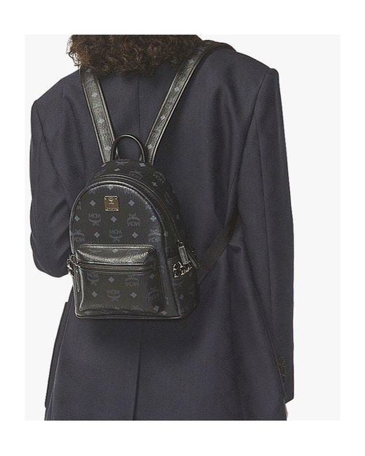 MCM Black Stark Zipper Backpack