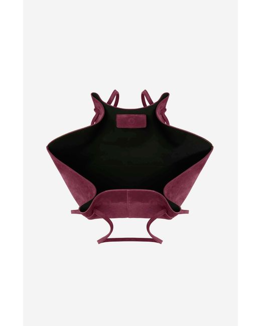 Yuzefi Purple Large Mochi Knotted Suede Shoulder Bag