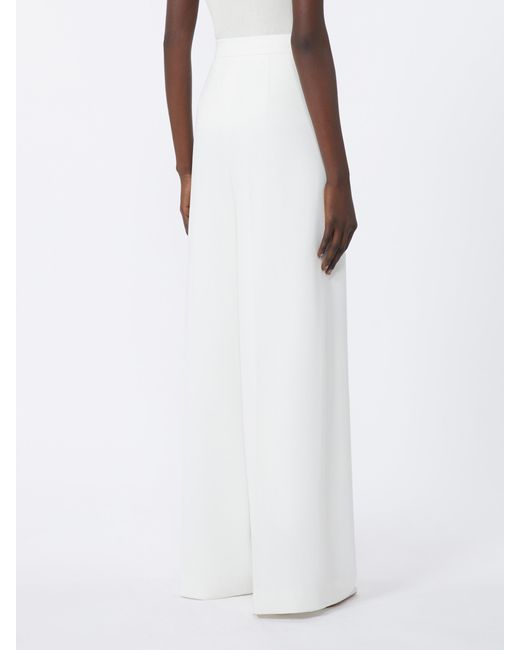 Max Mara White Manetta Pleated Trousers