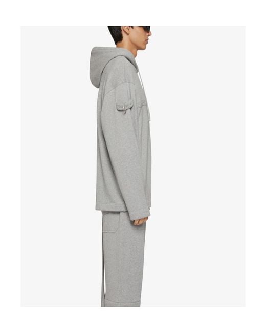 Givenchy Gray D-Ring Drawstring Hoodie for men