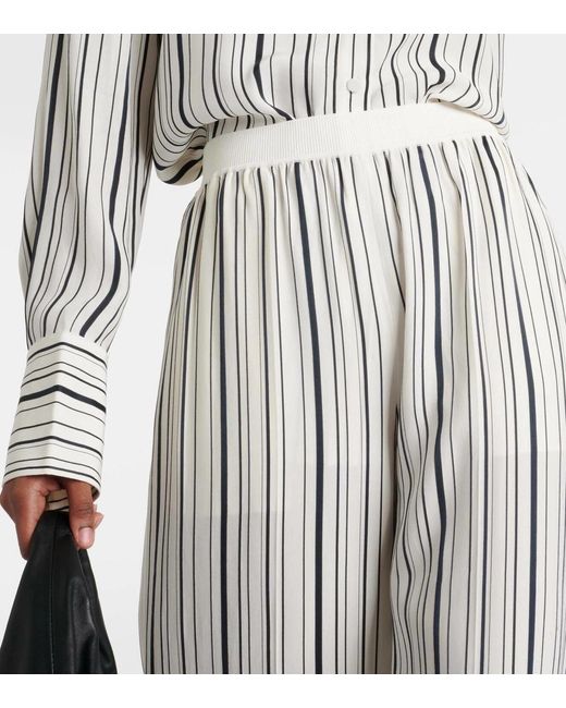 Joseph Gray Hulin Striped Wide-Leg Track Pants