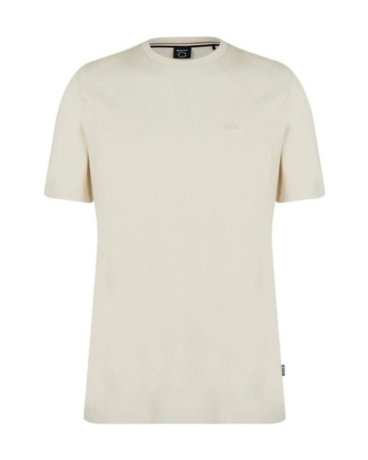 Boss White Logo Round-Neck T-Shirt for men