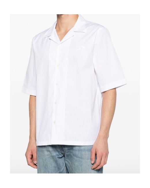 DIESEL White S-Mac Camp Collar Short-Sleeved Shirt for men
