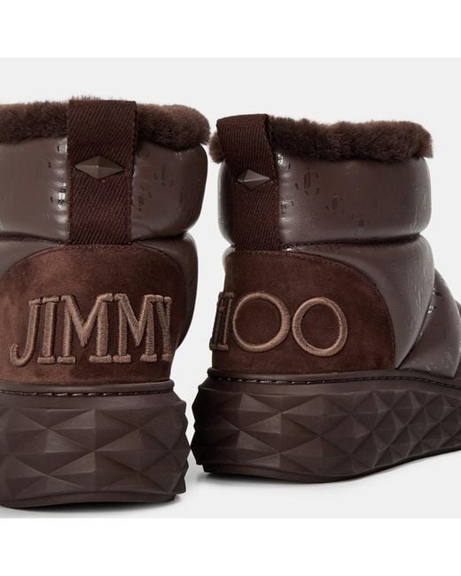 Jimmy Choo Brown Solid Color Snow Boots
