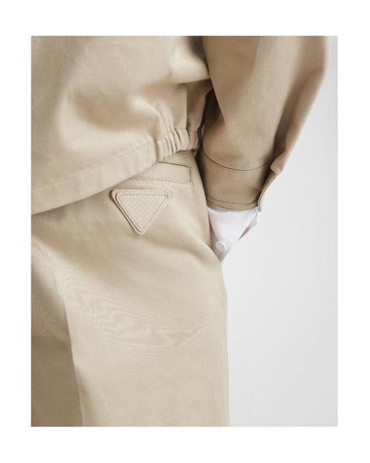 Prada Natural Pleated Knee-Length Shorts for men