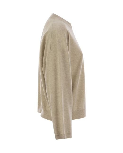 Brunello Cucinelli Natural Chest Pocket Knitted Jumper