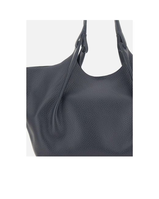 Gianni Chiarini Blue Dua Hammered Leather Shoulder Bag