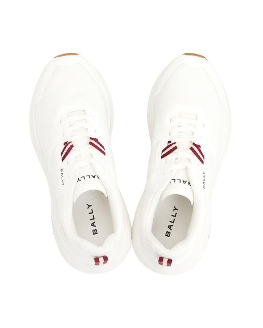 Bally White Lace-Up Sneakers for men