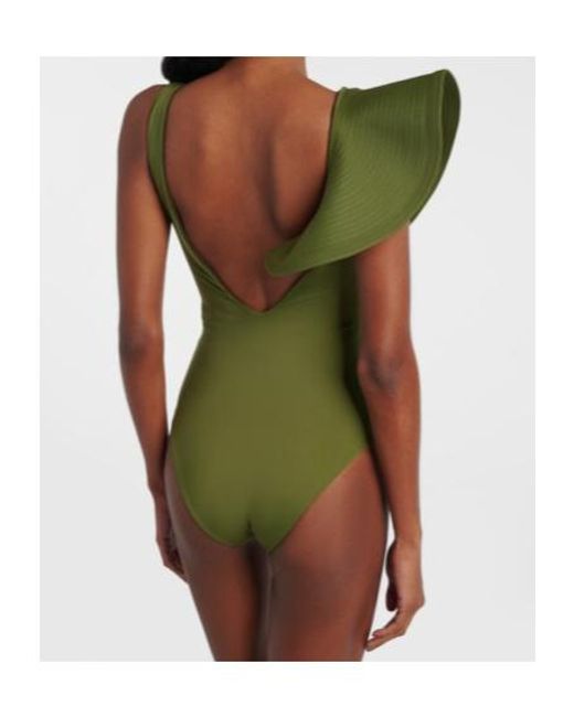Johanna Ortiz Green Boleros Ruffled Swimsuit