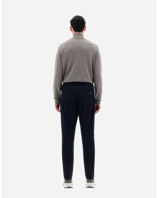 Herno Blue Tapered Leg Drawstring Trousers for men