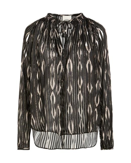 Isabel Marant Black Top Silk, Polyester, Cotton, Metallic Fiber