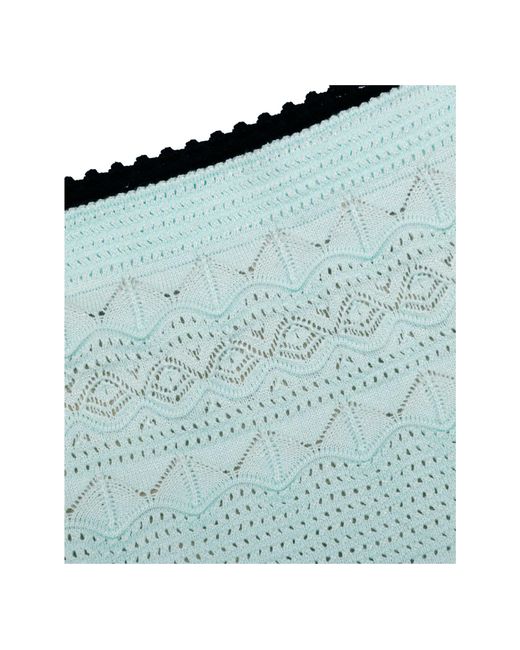 Self-Portrait Green Pointelle Mini Skirt