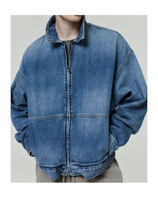 Fear Of God Blue Zip-Up Denim Jacket for men