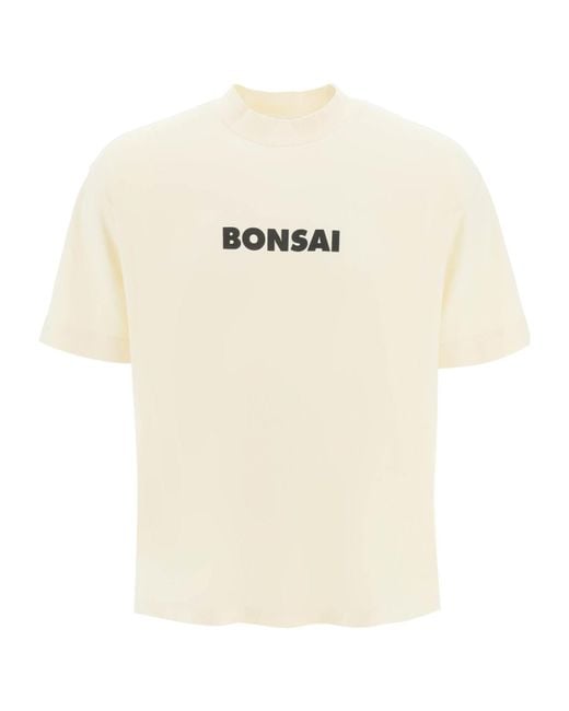 Bonsai White Logo-Printed Crewneck T-Shirt for men