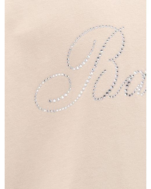 Balenciaga Natural Logo Embellished Large Fit T-Shirt