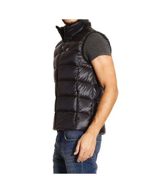 EA7 Black Logo Details Vest Cotton Suit for men