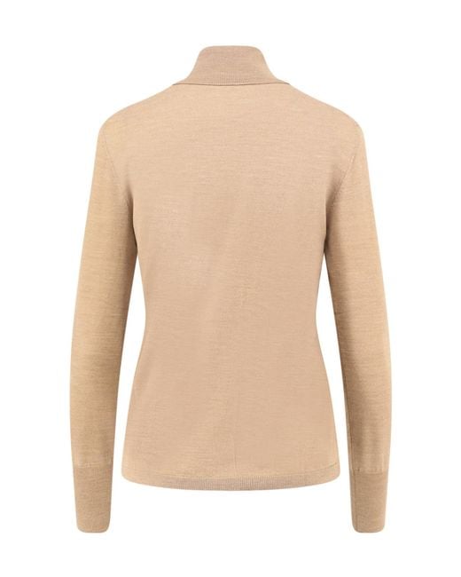 Aspesi Natural Mock-Neck Knitted Sweater