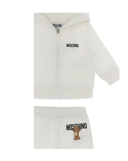 Moschino White Teddy-Print Tracksuit Set