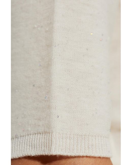 Fabiana Filippi White Short-Sleeved Knit Top