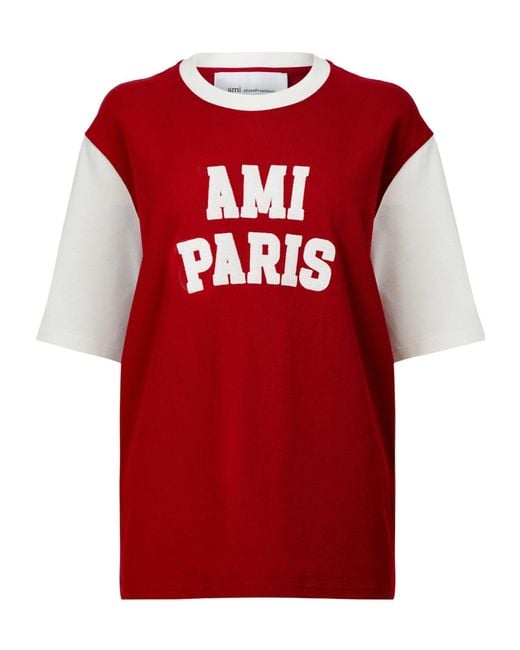 AMI Red Raglansleeve Tee