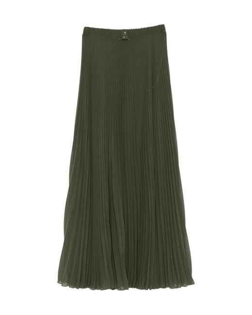 Patrizia Pepe Green Pleated Maxi Skirt