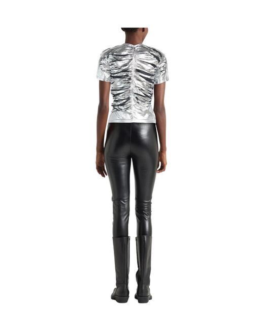 DIESEL Gray Solid-Color Metallic Luster T-Shirt