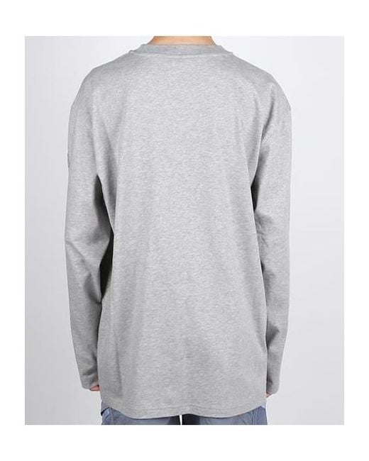 Moncler Gray Crew Neck Long-Sleeved T-Shirt for men