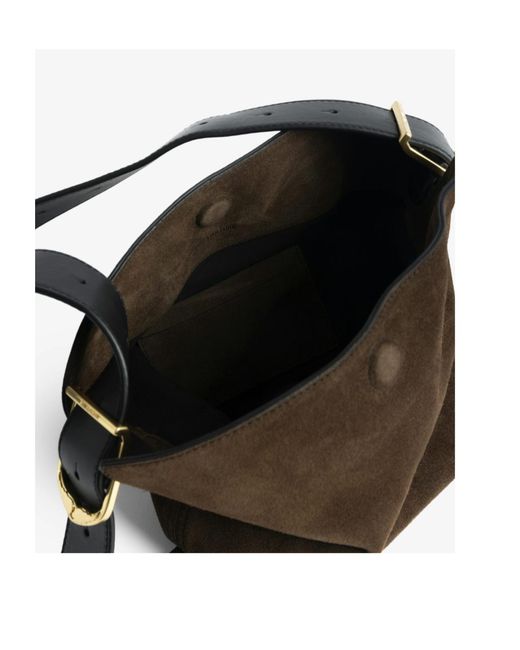 Zadig & Voltaire Gray Baby Jane Suede Crossbody Bag