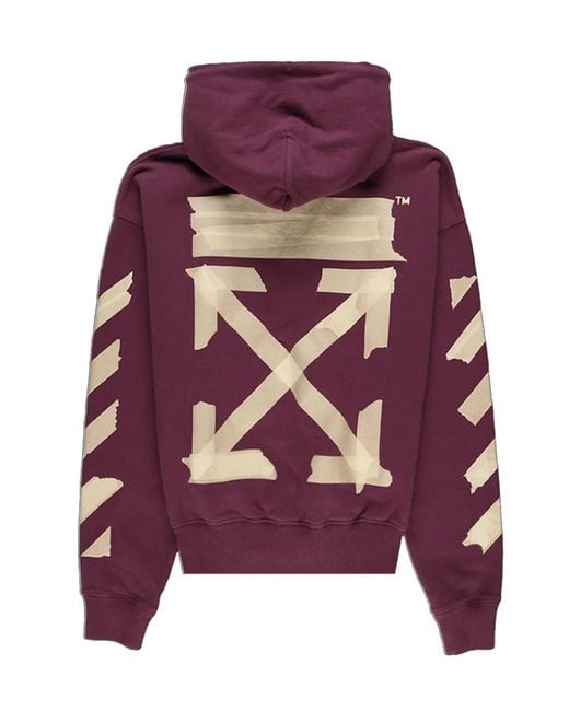 Off-White c/o Virgil Abloh Purple Tape Arrows Print Hoodie for men
