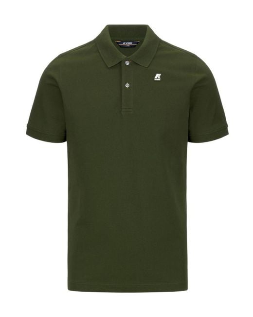 K-Way Green Two-Button Logo Polo Shirt for men